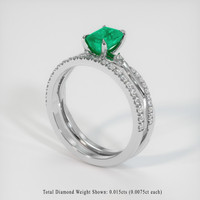 0.81 Ct. Emerald Ring, 18K White Gold 2