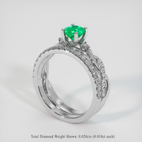 0.48 Ct. Emerald Ring, 18K White Gold 2