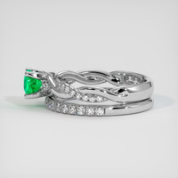 0.48 Ct. Emerald Ring, 18K White Gold 4