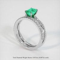 0.93 Ct. Emerald Ring, 18K White Gold 2