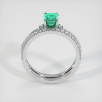 1.00 Ct. Emerald Ring, 18K White Gold 3