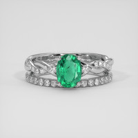 1.13 Ct. Emerald Ring, 18K White Gold 1
