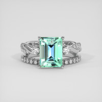 3.42 Ct. Emerald Ring, 18K White Gold 1