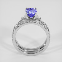 2.06 Ct. Bi Color (Peacock) Tanzanite Ring, 18K White Gold 3