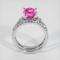 3.13 Ct. Pink Sapphire Ring, 18K White Gold 3