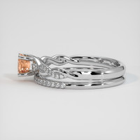 0.75 Ct. Padparadscha Sapphire Ring, 18K White Gold 4