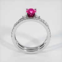 0.94 Ct. Pinkish Red Ruby Ring, 18K White Gold 3