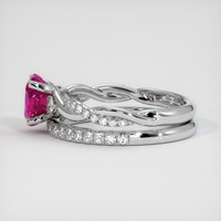 0.94 Ct. Pinkish Red Ruby Ring, 18K White Gold 4