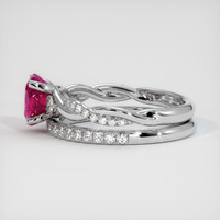 1.02 Ct. Pinkish Red Ruby Ring, 18K White Gold 4