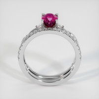 0.91 Ct. Pinkish Red Ruby Ring, 18K White Gold 3