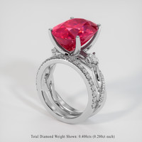 12.46 Ct. Ruby Ring, 18K White Gold 2