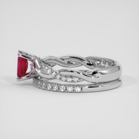 0.61 Ct. Pinkish Red Ruby Ring, 18K White Gold 4