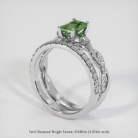 0.87 Ct. Sapphire Ring, 18K White Gold 2