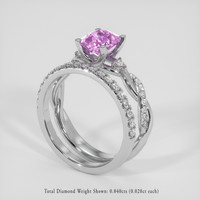 1.41 Ct. Pink Sapphire Ring, 18K White Gold 2