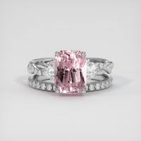 3.19 Ct. Pink Sapphire Ring, 18K White Gold 1