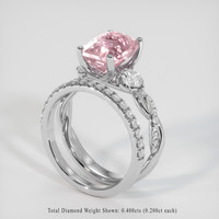 3.19 Ct. Pink Sapphire Ring, 18K White Gold 2