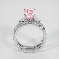 3.19 Ct. Pink Sapphire Ring, 18K White Gold 3