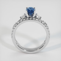 1.17 Ct. Blue Sapphire Ring, 18K White Gold 3