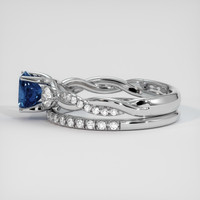 1.17 Ct. Blue Sapphire Ring, 18K White Gold 4