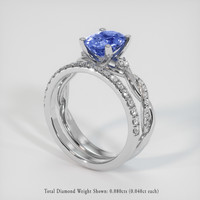 1.94 Ct. Blue Sapphire Ring, 18K White Gold 2