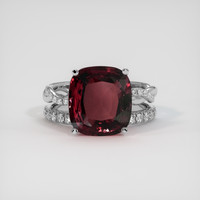 5.78 Ct. Reddish Orange Sapphire Ring, 18K White Gold 1