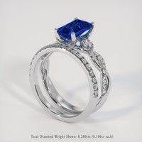 1.86 Ct. Blue Sapphire Ring, 18K White Gold 2