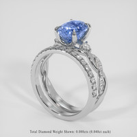 2.57 Ct. Blue Sapphire Ring, 18K White Gold 2