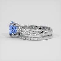 2.57 Ct. Blue Sapphire Ring, 18K White Gold 4