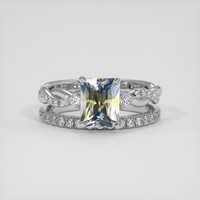 1.38 Ct. Bi Color Sapphire Ring, 18K White Gold 1