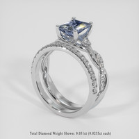 1.38 Ct. Bi Color Sapphire Ring, 18K White Gold 2