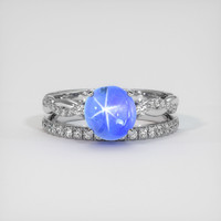 3.60 Ct. Bluish Purple Sapphire Ring, 18K White Gold 1