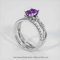 1.37 Ct. Purple Sapphire Ring, 18K White Gold 2
