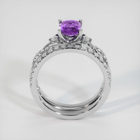 1.37 Ct. Purple Sapphire Ring, 18K White Gold 3