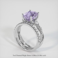 4.53 Ct. Purple Sapphire Ring, 18K White Gold 2