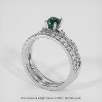 1.09 Ct. Greenish Blue Sapphire Ring, 18K White Gold 2