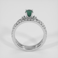 1.09 Ct. Greenish Blue Sapphire Ring, 18K White Gold 3