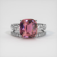 4.04 Ct. Pinkish Purple Sapphire Ring, 18K White Gold 1