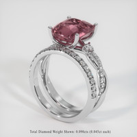 4.04 Ct. Pinkish Purple Sapphire Ring, 18K White Gold 2