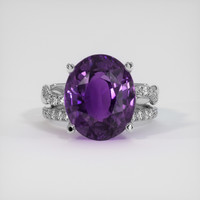 8.00 Ct. Purple Sapphire Ring, 18K White Gold 1