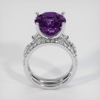 8.00 Ct. Purple Sapphire Ring, 18K White Gold 3