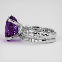 8.00 Ct. Purple Sapphire Ring, 18K White Gold 4