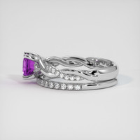 0.88 Ct. Purple Sapphire Ring, 18K White Gold 4