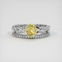 1.53 Ct. Yellow Sapphire Ring, 18K White Gold 1