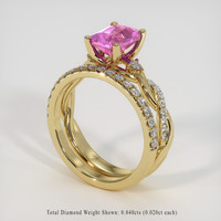 1.40 Ct. Pink Sapphire Ring, 10K Yellow Gold 2