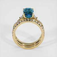 2.93 Ct. Greenish Blue Sapphire Ring, 10K Yellow Gold 3