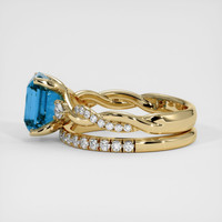 2.93 Ct. Greenish Blue Sapphire Ring, 10K Yellow Gold 4