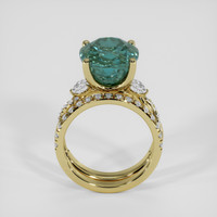 6.96 Ct. Bluish Green Sapphire Ring, 10K Yellow Gold 3