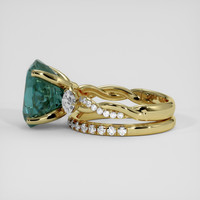 6.96 Ct. Bluish Green Sapphire Ring, 10K Yellow Gold 4
