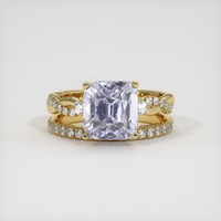 5.22 Ct. Purplish Blue Sapphire Ring, 14K Yellow Gold 1