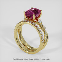 3.66 Ct. Purplish Pink Garnet Ring, 14K Yellow Gold 2